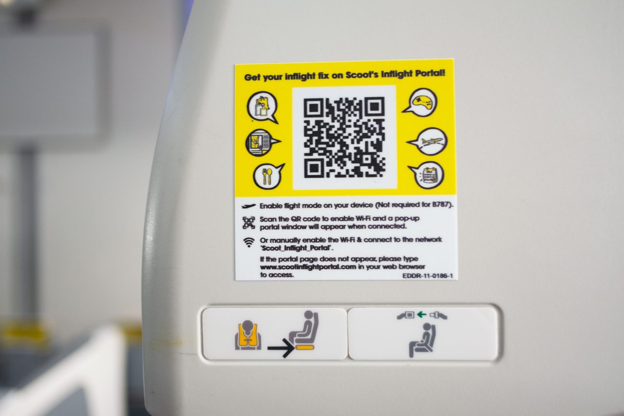 QR Code on Seatback. Image by Scoot.