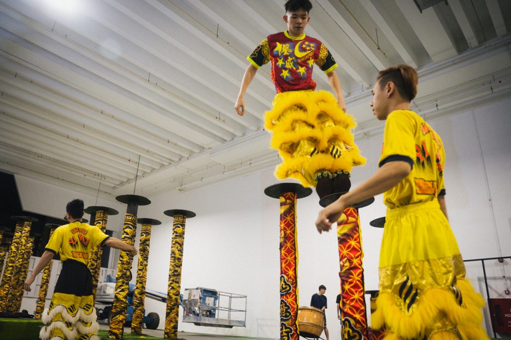 Lion dance training