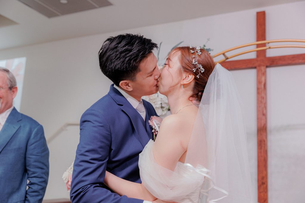 First kiss wedding