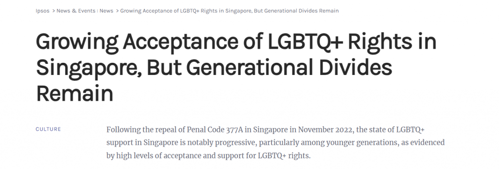 News about how Singaporeans feel about LGBTQ issues