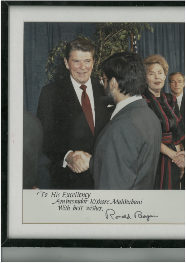 Mahbubani meeting Ronald Reagan